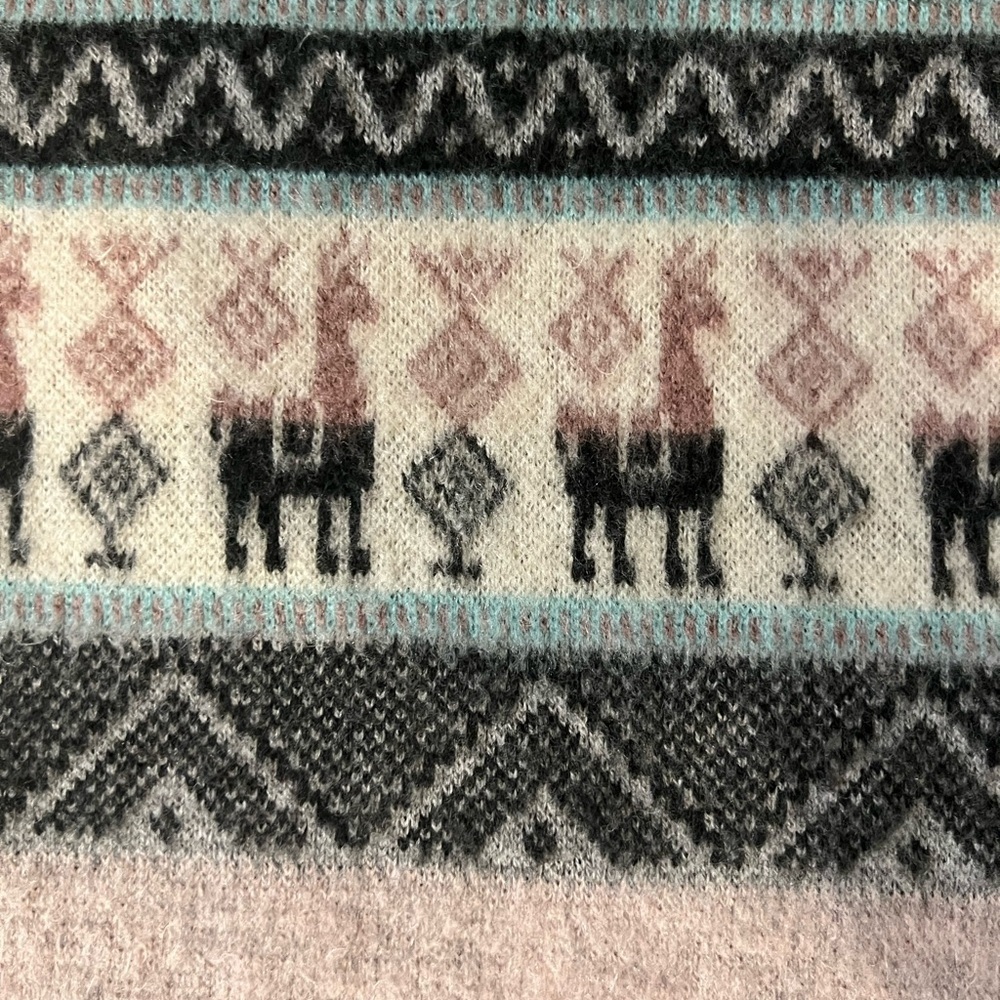 Andino Artesanias Alpaca Wool Sweater Pullover Soft Pink Grey Girl’s Size 8 - Picture 5 of 5